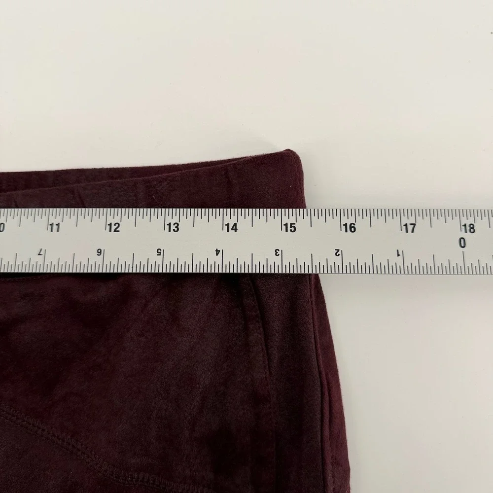 Free People Vegan Suede Moto Leggings Burgundy Wine High Rise Size M